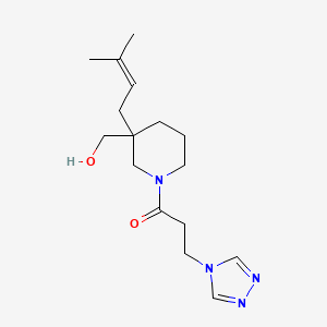 molecular formula C16H26N4O2 B5612779 {3-(3-methyl-2-buten-1-yl)-1-[3-(4H-1,2,4-triazol-4-yl)propanoyl]-3-piperidinyl}methanol 