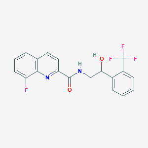 molecular formula C19H14F4N2O2 B5612859 8-fluoro-N-{2-hydroxy-2-[2-(trifluoromethyl)phenyl]ethyl}-2-quinolinecarboxamide 