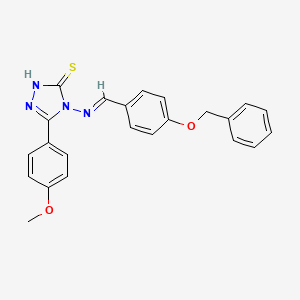 molecular formula C23H20N4O2S B5612871 4-{[4-(benzyloxy)benzylidene]amino}-5-(4-methoxyphenyl)-4H-1,2,4-triazole-3-thiol 