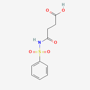 molecular formula C10H11NO5S B561288 Succinic acid-mono-N-phenylsulfonylamide CAS No. 100462-43-9