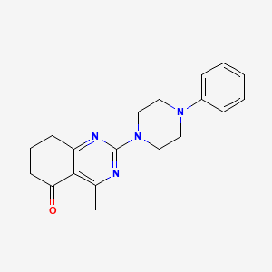 molecular formula C19H22N4O B5612916 4-methyl-2-(4-phenyl-1-piperazinyl)-7,8-dihydro-5(6H)-quinazolinone 