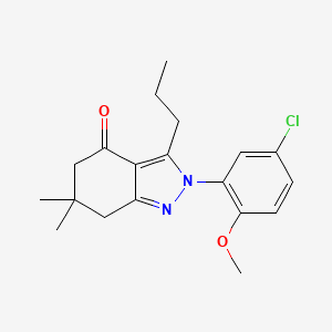 2-(5-chloro-2-methoxyphenyl)-6,6-dimethyl-3-propyl-2,5,6,7-tetrahydro-4H-indazol-4-one