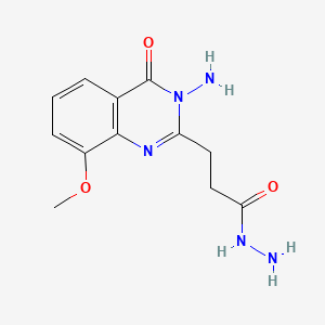 3-(3-Amino-8-methoxy-4-oxo-3,4-dihydroquinazolin-2-yl)propanehydrazide