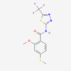 2-methoxy-4-(methylthio)-N-[5-(trifluoromethyl)-1,3,4-thiadiazol-2-yl]benzamide