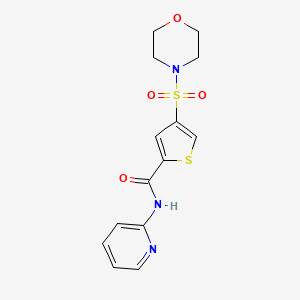 molecular formula C14H15N3O4S2 B5612973 4-(4-morpholinylsulfonyl)-N-2-pyridinyl-2-thiophenecarboxamide 