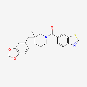 6-{[3-(1,3-benzodioxol-5-ylmethyl)-3-methylpiperidin-1-yl]carbonyl}-1,3-benzothiazole