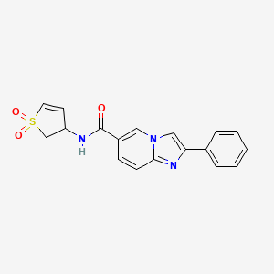 molecular formula C18H15N3O3S B5613022 N-(1,1-dioxido-2,3-dihydro-3-thienyl)-2-phenylimidazo[1,2-a]pyridine-6-carboxamide 