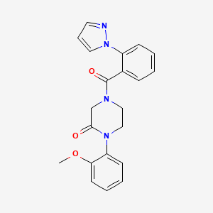 1-(2-methoxyphenyl)-4-[2-(1H-pyrazol-1-yl)benzoyl]-2-piperazinone