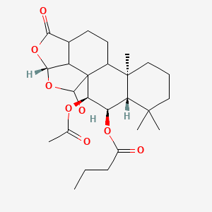 [(2S,3R,4S,9R,13R,16R)-2-acetyloxy-18-hydroxy-5,5,9-trimethyl-14-oxo-15,17-dioxapentacyclo[11.5.1.01,10.04,9.016,19]nonadecan-3-yl] butanoate