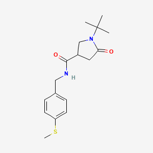molecular formula C17H24N2O2S B5613067 1-tert-butyl-N-[4-(methylthio)benzyl]-5-oxo-3-pyrrolidinecarboxamide 