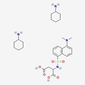 molecular formula C28H44N4O6S B561307 Dansyl-DL-aspartic acid DI(cyclohexylamm CAS No. 102783-64-2