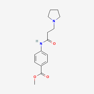 molecular formula C15H20N2O3 B5613075 methyl 4-{[3-(1-pyrrolidinyl)propanoyl]amino}benzoate 