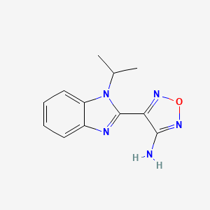 molecular formula C12H13N5O B5613083 4-(1-isopropyl-1H-benzimidazol-2-yl)-1,2,5-oxadiazol-3-amine 