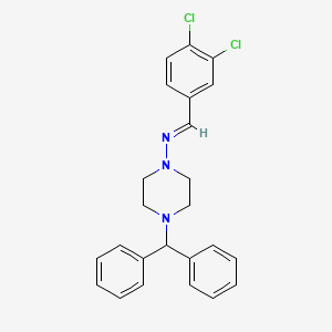 molecular formula C24H23Cl2N3 B5613088 N-(3,4-dichlorobenzylidene)-4-(diphenylmethyl)-1-piperazinamine 