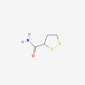 molecular formula C4H7NOS2 B561311 1,2-Dithiolane-3-carboxamide CAS No. 108662-27-7