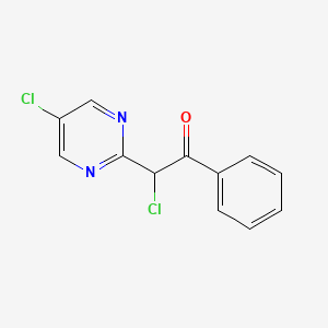 molecular formula C12H8Cl2N2O B5613118 2-chloro-2-(5-chloro-2-pyrimidinyl)-1-phenylethanone 