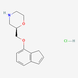 molecular formula C14H18ClNO2 B561312 Indeloxazine hydrochloride, (R)- CAS No. 104908-43-2