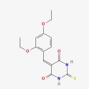 molecular formula C15H16N2O4S B5613125 5-(2,4-diethoxybenzylidene)-2-thioxodihydro-4,6(1H,5H)-pyrimidinedione 