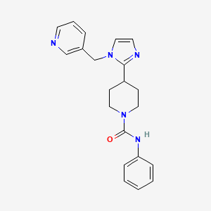 molecular formula C21H23N5O B5613131 N-phenyl-4-[1-(3-pyridinylmethyl)-1H-imidazol-2-yl]-1-piperidinecarboxamide 