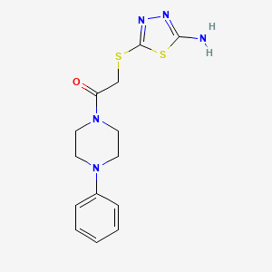 5-{[2-oxo-2-(4-phenyl-1-piperazinyl)ethyl]thio}-1,3,4-thiadiazol-2-amine