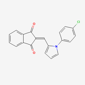 molecular formula C20H12ClNO2 B5613175 2-{[1-(4-chlorophenyl)-1H-pyrrol-2-yl]methylene}-1H-indene-1,3(2H)-dione 