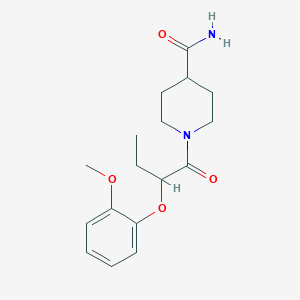 molecular formula C17H24N2O4 B5613217 1-[2-(2-methoxyphenoxy)butanoyl]-4-piperidinecarboxamide 