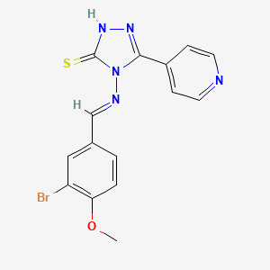 4-[(3-bromo-4-methoxybenzylidene)amino]-5-(4-pyridinyl)-4H-1,2,4-triazole-3-thiol