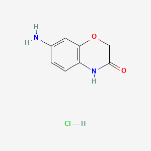 molecular formula C8H9ClN2O2 B561326 7-Amino-4H-benzo[1,4]oxazin-3-one hydrochloride CAS No. 105202-20-8