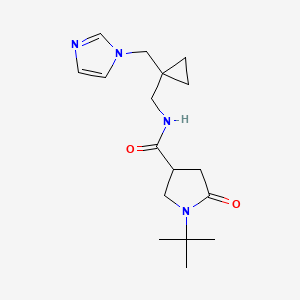 1-tert-butyl-N-{[1-(1H-imidazol-1-ylmethyl)cyclopropyl]methyl}-5-oxo-3-pyrrolidinecarboxamide