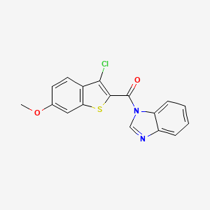 molecular formula C17H11ClN2O2S B5613320 1-[(3-chloro-6-methoxy-1-benzothien-2-yl)carbonyl]-1H-benzimidazole 