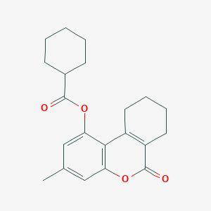 molecular formula C21H24O4 B5613325 3-methyl-6-oxo-7,8,9,10-tetrahydro-6H-benzo[c]chromen-1-yl cyclohexanecarboxylate 