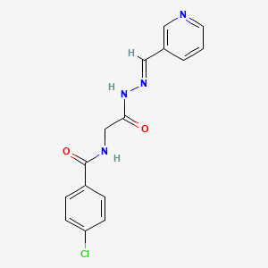 4-chloro-N-{2-oxo-2-[2-(3-pyridinylmethylene)hydrazino]ethyl}benzamide