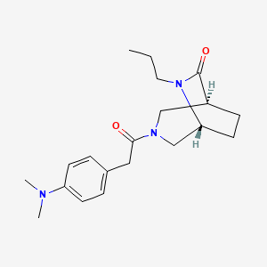 molecular formula C20H29N3O2 B5613405 (1S*,5R*)-3-{[4-(dimethylamino)phenyl]acetyl}-6-propyl-3,6-diazabicyclo[3.2.2]nonan-7-one 