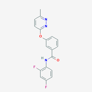 molecular formula C18H13F2N3O2 B5613426 N-(2,4-difluorophenyl)-3-[(6-methyl-3-pyridazinyl)oxy]benzamide 