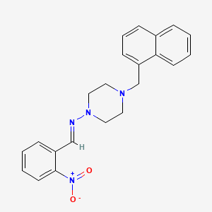 molecular formula C22H22N4O2 B5613430 4-(1-naphthylmethyl)-N-(2-nitrobenzylidene)-1-piperazinamine 