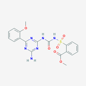 molecular formula C19H18N6O6S B5613433 methyl 2-{[({[4-amino-6-(2-methoxyphenyl)-1,3,5-triazin-2-yl]amino}carbonyl)amino]sulfonyl}benzoate 