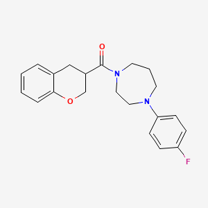 molecular formula C21H23FN2O2 B5613440 1-(3,4-dihydro-2H-chromen-3-ylcarbonyl)-4-(4-fluorophenyl)-1,4-diazepane 