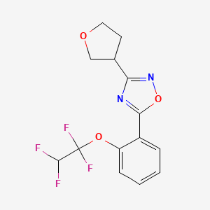 molecular formula C14H12F4N2O3 B5613445 5-[2-(1,1,2,2-tetrafluoroethoxy)phenyl]-3-(tetrahydrofuran-3-yl)-1,2,4-oxadiazole 