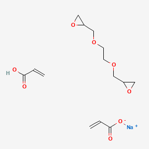 molecular formula C14H21NaO8 B561345 2-Propenoic acid, polymer with 2,2'-(1,2-ethanediylbis(oxymethylene))bis(oxirane) and sodium 2-propenoate CAS No. 100588-10-1