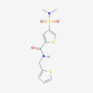 molecular formula C12H14N2O3S3 B5613488 4-[(dimethylamino)sulfonyl]-N-(2-thienylmethyl)-2-thiophenecarboxamide 