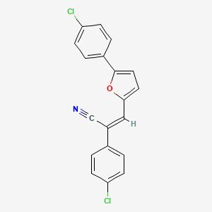 molecular formula C19H11Cl2NO B5613492 2-(4-chlorophenyl)-3-[5-(4-chlorophenyl)-2-furyl]acrylonitrile 