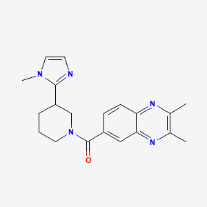 molecular formula C20H23N5O B5613495 2,3-dimethyl-6-{[3-(1-methyl-1H-imidazol-2-yl)piperidin-1-yl]carbonyl}quinoxaline 