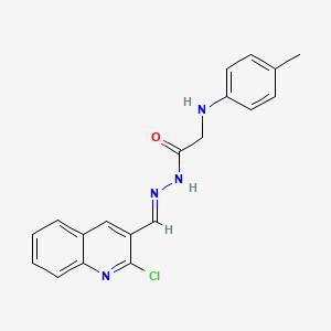 molecular formula C19H17ClN4O B5613505 N'-[(2-chloro-3-quinolinyl)methylene]-2-[(4-methylphenyl)amino]acetohydrazide 
