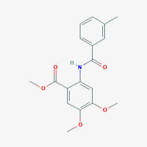 molecular formula C18H19NO5 B5613526 methyl 4,5-dimethoxy-2-[(3-methylbenzoyl)amino]benzoate 