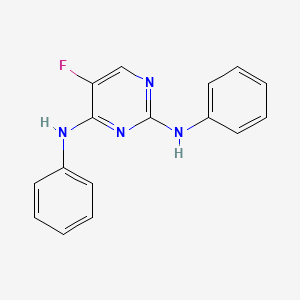 molecular formula C16H13FN4 B5613557 5-fluoro-N,N'-diphenyl-2,4-pyrimidinediamine 