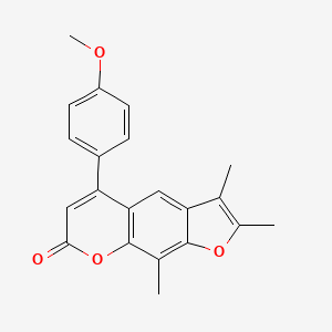 molecular formula C21H18O4 B5613574 5-(4-methoxyphenyl)-2,3,9-trimethyl-7H-furo[3,2-g]chromen-7-one 