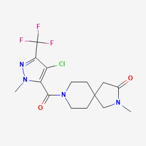 8-{[4-chloro-1-methyl-3-(trifluoromethyl)-1H-pyrazol-5-yl]carbonyl}-2-methyl-2,8-diazaspiro[4.5]decan-3-one