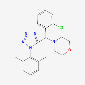 molecular formula C20H22ClN5O B5613599 4-{(2-chlorophenyl)[1-(2,6-dimethylphenyl)-1H-tetrazol-5-yl]methyl}morpholine 