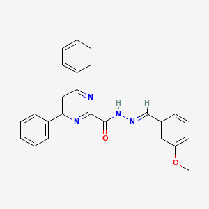 molecular formula C25H20N4O2 B5613613 N'-(3-methoxybenzylidene)-4,6-diphenyl-2-pyrimidinecarbohydrazide 