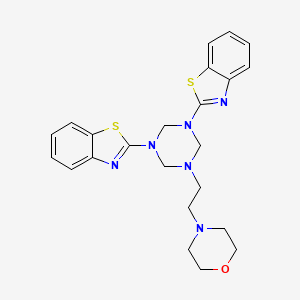 molecular formula C23H26N6OS2 B5613681 2,2'-[5-(2-morpholin-4-ylethyl)-1,3,5-triazinane-1,3-diyl]bis-1,3-benzothiazole 